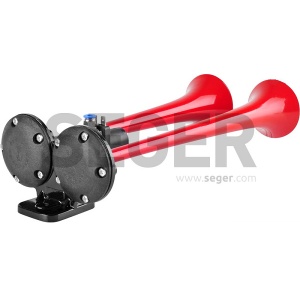 Claxon Rosu Camion Cu Doua Goarne 24V 1A
