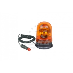 Girofar cu bec portocaliu H1 cu talpă magnetică, 12/24V