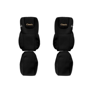 Huse pentru scaune camioane Classic - Negre, Velours, Euro 6