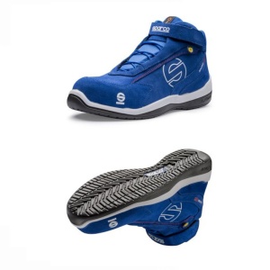 Incaltaminte de protectie curse SPARCO RACING EVO - piele/piele intoarsa culoare: albastru, marime: 45