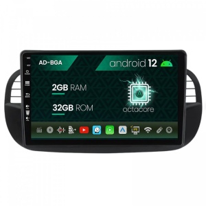 Navigatie Fiat 500 (2007-2014), Android 12, A-Octacore , 2GB RAM , 64GB ROM, 9 Inch - AD-BGA9002,AD-BGRKIT362V3