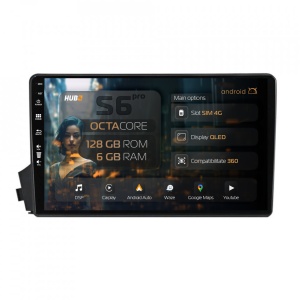 Navigatie HUB64 Ssangyong Actyon-Kyron (2005-2011), 6GB RAM, Android 13, Octacore, Slot Sim 4G, DSP, GPS, Wi-FI, Carplay, Android Auto, USB, Bluetooth, Waze, Touchscreen, 9 Inch
