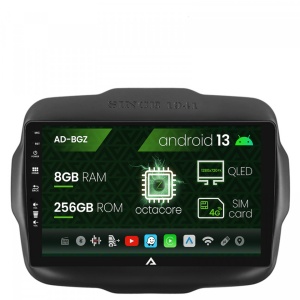 Navigatie Jeep Renegade (2014-2018), Android 13, Z-Octacore , 8GB RAM , 256GB ROM, 9 Inch - AD-BGZ9008,AD-BGRKIT286