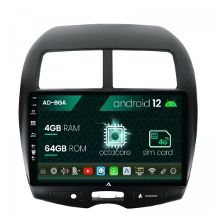 Navigatie Mitsubishi ASX (2010-2018), Android 12, A-Octacore , 4GB RAM , 64GB ROM, 10.1 Inch - AD-BGA10004,AD-BGRKIT267