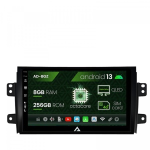 Navigatie Suzuki SX4 , Fiat Sedici, Android 13, Z-Octacore , 8GB RAM , 256GB ROM, 9 Inch - AD-BGZ9008,AD-BGRKIT307