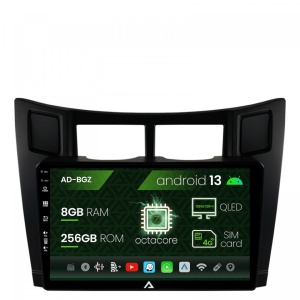 Navigatie Toyota Yaris (2005-2012), Android 13, Z-Octacore , 8GB RAM , 256GB ROM, 9 Inch - AD-BGZ9008,AD-BGRKIT103