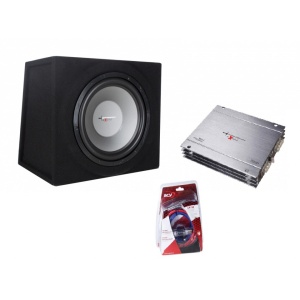 Pachet Subwoofer Auto Excalibur X12C (12") + Amplificator 2 canale Excalibur X600.2 + Kit de Cabluri ACV LK-10