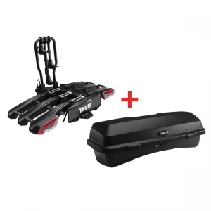 Pachet Suport biciclete Thule EasyFold 3 + Cutie portbagaj Thule Santu + Kit montaj