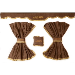 Perdele cabină șofer CLASSIC - Set 4 bucăți, Maro