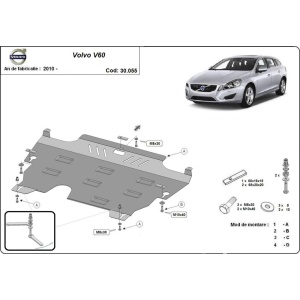 Scut motor metalic pentru și cutie de viteză Volvo V60 ( 2010 - 2018 )