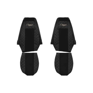Set 2 huse scaun camion F-Core, Piele-ECO, pentru RENAULT PREMIUM, Negru