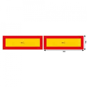 Set 2 placute reflectorizante, HICO TWY067, 565 x 196 mm, galben si rosu, aluminiu