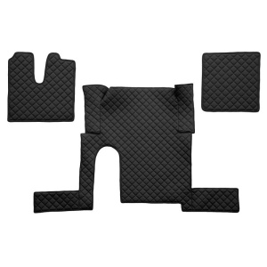 Set 3 covorase camion F-Core, Piele-ECO, pentru MAN TGX, transmisie manuala, 1 sertar, Negru