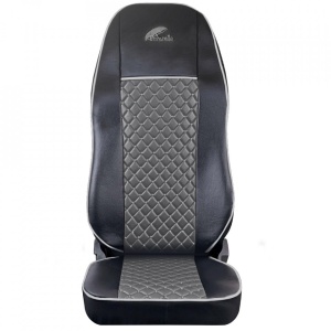 Set huse scaun UMBRELLA pentru SCANIA R SERIE 2006-2020 ECO LEATHER BLACK+GREY - Img 3