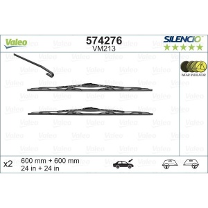 Set lamela stergator Valeo Silencio 600/600 mm