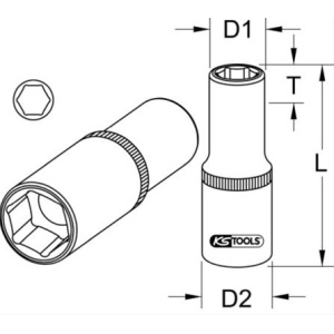 Tubulara 1/2 hexagonala lung 18mm