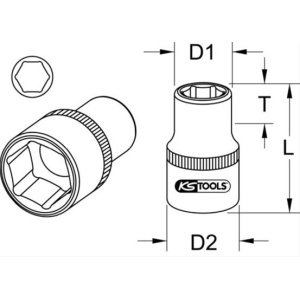 917.1219 TUBULARA 1/2 HEXAGONALA 19MM-KS TOOLS