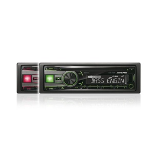 Alpine cde-192r radio cd/usb, control i-pod, rosu/verde