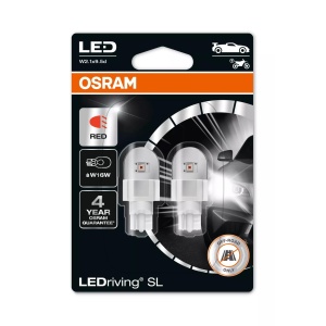 Bec Osram LEDriving SL W16W Rosu | 12V - 2W - W2.1x9.5d - Set 2 buc (Off-Road)