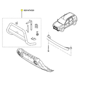 BULL BAR pentru Dacia Duster 2010-2017 cod: 8201474320 - Img 2