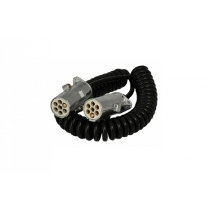 Cablu electric spiralat cu mufe 7 pini tip S, 3,8 metri
