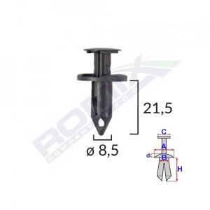 Clips Fixare Pentru Audi/Seat/Vw/Mazda/Nissan 8.5X21.5Mm - Negru Set 10 Buc