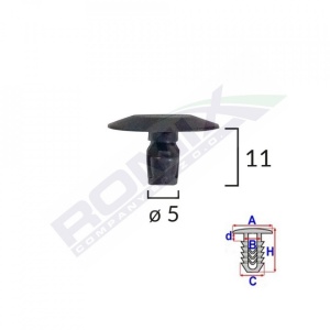 Clips Tip Garnitura Pentru Peugeot 5X11Mm - Negru Set 10 Buc