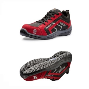 Incaltaminte de protectie curse Sparco Drive Line Urban Evo - piele intoarsa,Negru/Gri/Rosu , marime: 42