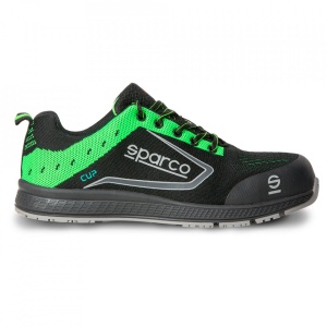 Incaltaminte de protectie curse Sparco Light Line Cup - Piele intoarsa/Net ,Negru/Verde , marime: 42