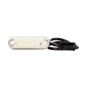 Lampă poziție cu suport și mufă, Horpol, Quick Link, marcaj frontal, ovală, LED alb, alimentare 12/24V