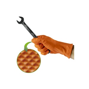 Manusi Din Nitril De Culoare Orange 7.0 Marimea: L (100 De Unitati) Jbm