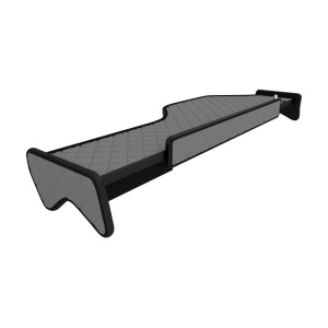Masa bord, F-CORE, cu led si sertar, model lung, pentru DAF XF 95, 2002-2006, Gri