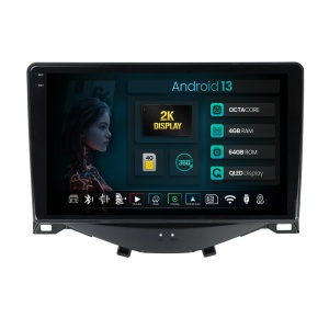 Navigatie 2K HUB64 Citroen C1 / Peugeot 108 / Toyota AYGO (2014-2022), 4GB RAM, Android 13, Octacore, Slot Sim 4G, DSP, GPS, Wi-FI, Carplay, Android Auto, USB, Bluetooth, Waze, Touchscreen, 9.5 Inch
