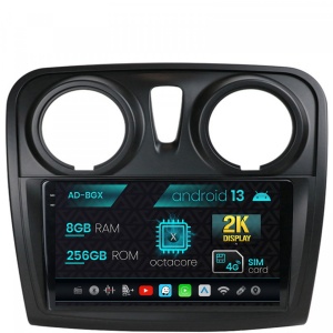 Navigatie Dacia Logan , Sandero, Android 13, X-Octacore , 8GB RAM , 256GB ROM, 9.5 Inch - AD-BGX9008,AD-BGRKIT376