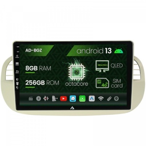 Navigatie Fiat 500 (2007-2014), Android 13, Z-Octacore , 8GB RAM , 256GB ROM, 9 Inch - AD-BGZ9008,AD-BGRKIT362V2