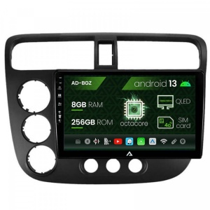 Navigatie Honda Civic (1998-2005), Android 13, Z-Octacore , 8GB RAM , 256GB ROM, 9 Inch - AD-BGZ9008,AD-BGRKIT018
