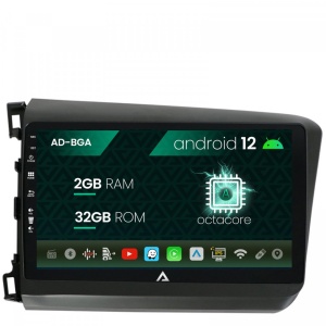 Navigatie Honda Civic (2012-2015), Android 12, A-Octacore , 2GB RAM , 32GB ROM, 9 Inch - AD-BGA9002,AD-BGRKIT007