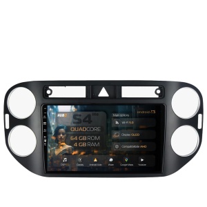 Navigatie HUB64 Volkswagen Tiguan (2008-2010), 4GB RAM, Android 13, Quadcore, DSP, GPS, Wi-FI, Carplay, Android Auto, USB, Bluetooth, Waze, Touchscreen, 9 inch