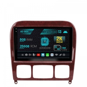 Navigatie Mercedes Benz S-Class (1998-2005), Android 13, X-Octacore , 8GB RAM , 256GB ROM, 9.5 Inch - AD-BGX9008,AD-BGRKIT408