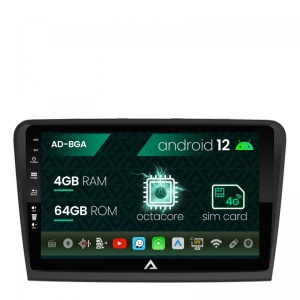 Navigatie Skoda Superb 2 (2008-2015), Android 12, A-Octacore , 4GB RAM , 64GB ROM, 10.1 Inch - AD-BGA10004,AD-BGRKIT043