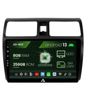 Navigatie Suzuki Swift (2003-2010), Android 13, Z-Octacore , 8GB RAM , 256GB ROM, 9 Inch - AD-BGZ9008,AD-BGRKIT301