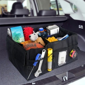 Organizator portbagaj auto cu 9 buzunare, 55 x 38 x 26cm, culoare neagra - Img 6
