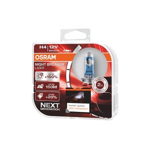 SET 2 BECURI 12V H4 60/55 W NIGHT BREAKER LASER NextGen +150% OSRAM
