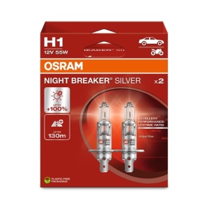 SET 2 BECURI H1 12V55W NIGHT BREAKER SILVER 100%