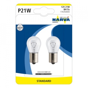Set 2 Becuri P21W 12V Ba15S Blister Narva