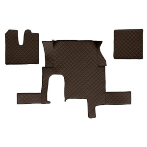 Set 3 covorase camion F-Core, Piele-ECO, pentru MAN TGX, transmisie automata, un sertar, Maro