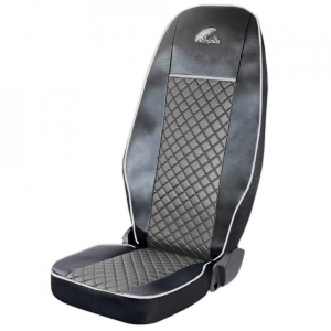 Set huse scaun UMBRELLA pentru SCANIA R SERIE 2006-2020 ECO LEATHER BLACK+GREY - Img 4