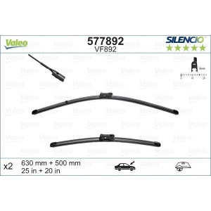 Set lamela stergator Valeo Silencio FlatBlade OE 630/500 mm