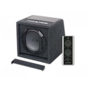 Subwoofer amplificatde 20CM (8′′) in incinta tip cutie, 100W RMS ALPINE SWE-815