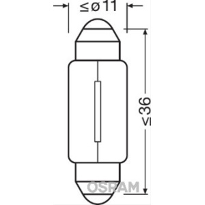 6461 Bec Sofit 12V10W L=36Mm Original Osram (Se Factureaza Cate 10)